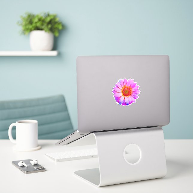 flower power laptop sticker  (Laptop On Desk)