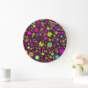 Flower Power Large Clock