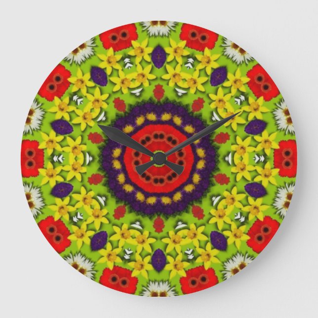 Flower Power Large Clock (Front)