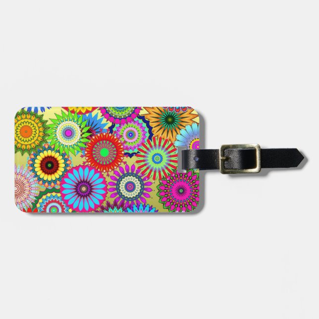 Flower Power Luggage Tag (Front Horizontal)
