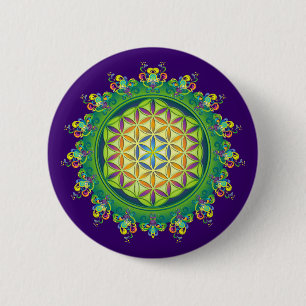 Flower Power of Life / Blume des Lebens 6 Cm Round Badge