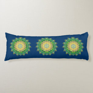 Flower Power of Life / Blume des Lebens - green Body Cushion