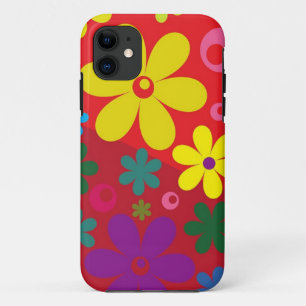 Flower Power on Red iPhone 11 Case