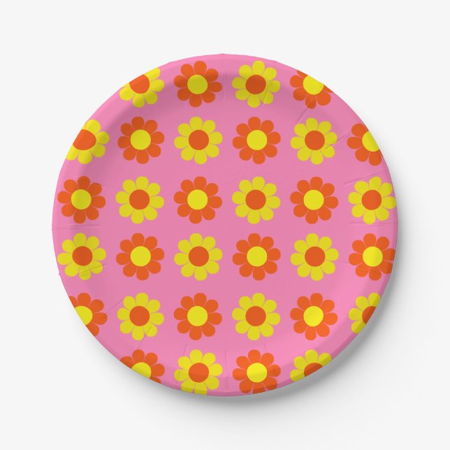 Flower Power Paper Plate (Front)
