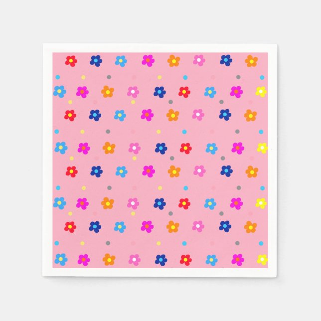 Flower Power Party Napkin (Front)