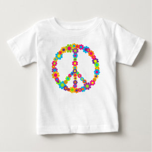 Flower Power Peace Baby T-Shirt