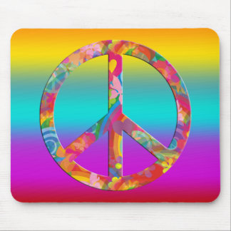 Flower Power Peace | coloured lines Mouse Pad