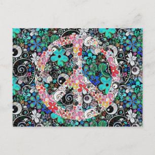 Flower Power Peace I FlowerPower Postcard