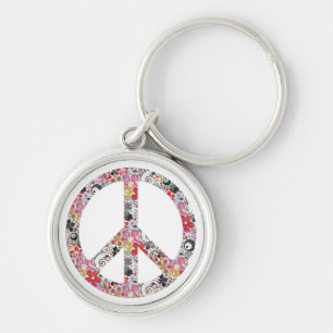 Flower Power Peace I Key Ring