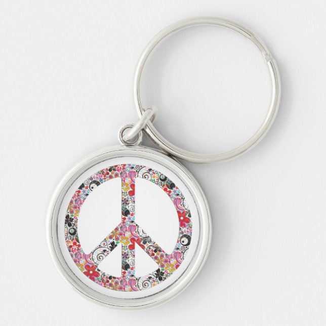 Flower Power Peace I Key Ring (Front)