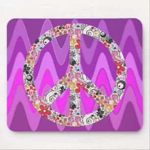 Flower Power Peace I - sinus pnk Mouse Pad