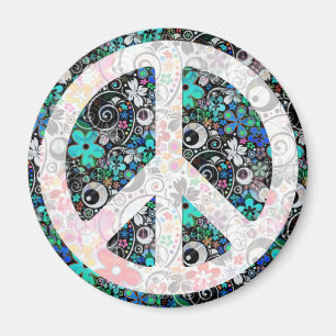 Flower Power Peace II light Magnet