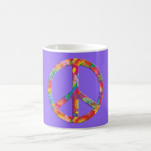 Flower Power Peace   lila Coffee Mug