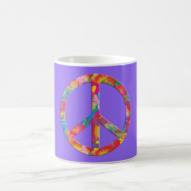 Flower Power Peace | lila Coffee Mug (Center)