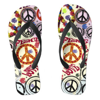 Flower Power Peace & Love Hippie Thongs