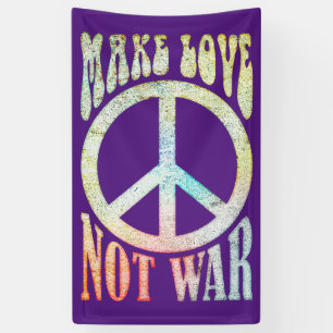 Flower Power Peace - Make Love Not War 1 Banner