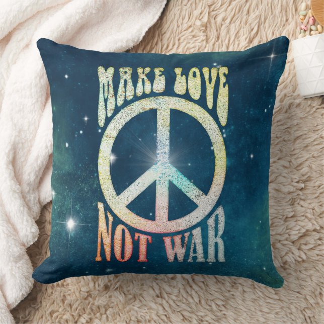 Flower Power Peace - Make Love Not War 1 Cushion (Blanket)