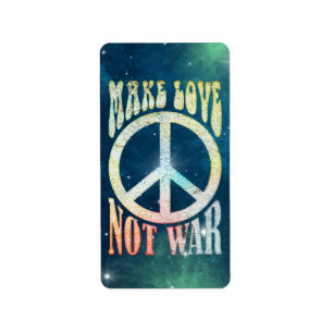 Flower Power Peace - Make Love Not War 1 Label