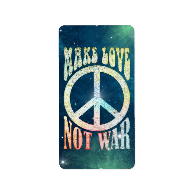 Flower Power Peace - Make Love Not War 1 Label (Front)