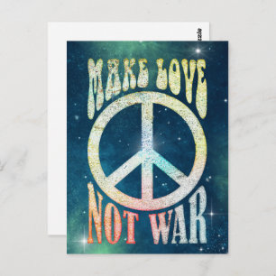 Flower Power Peace - Make Love Not War 1 Postcard