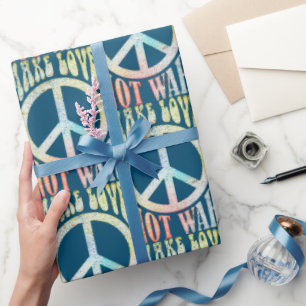 Flower Power Peace - Make Love Not War 1 Wrapping Paper