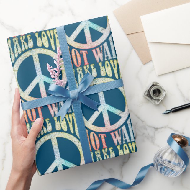 Flower Power Peace - Make Love Not War 1 Wrapping Paper (Gifting)