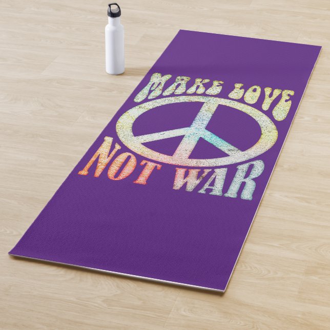 Flower Power Peace - Make Love Not War 1 Yoga Mat (In Situ)