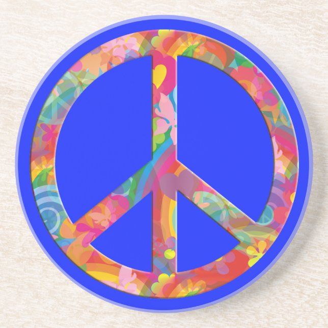 Flower Power Peace | royal Coaster (Front)