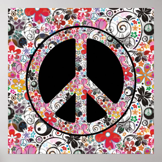 FLOWER POWER PEACE sign I + your background (Front)