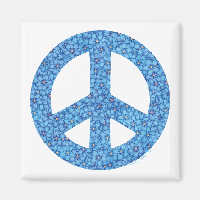 Flower Power Peace Sign Magnet (Front)