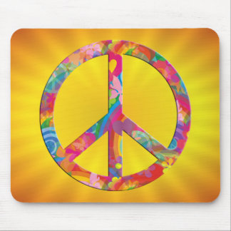 Flower Power Peace | yellow shine Mouse Pad