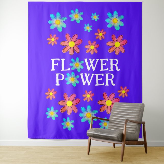 Flower Power Purple Tapestry (In Situ)
