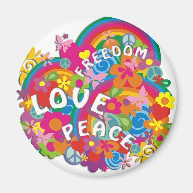 Flower Power Rainbow Magnet (Front)