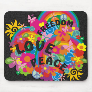 Flower Power Rainbow Mouse Pad
