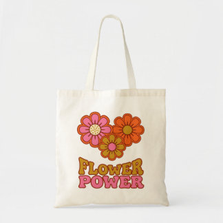 Flower Power Retro 70s Daisy Groovy Tote Bag