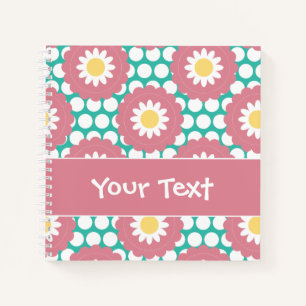Flower Power Retro Daisy Pattern Notebook
