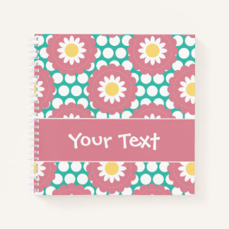 Flower Power Retro Daisy Pattern Notebook