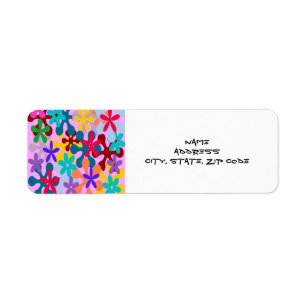Flower Power Return Address Label