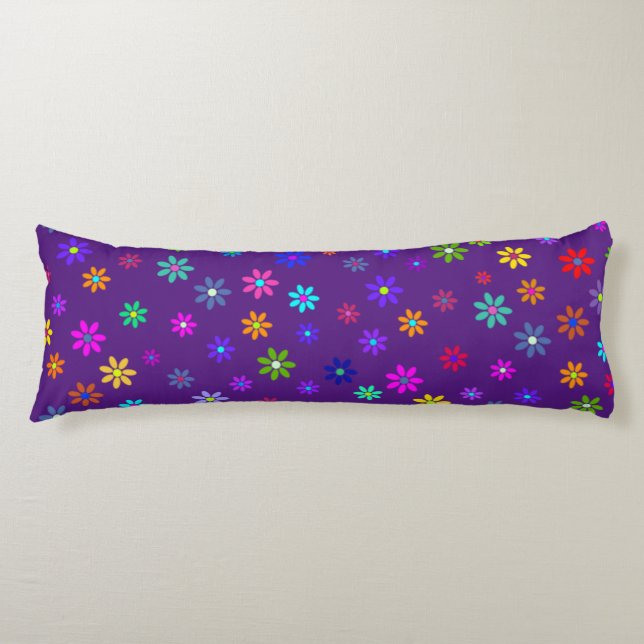 Flower Power Shower - coloured pattern 1 Body Cushion (Front)