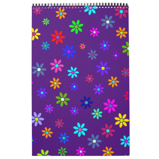 Flower Power Shower - coloured pattern 1 Calendar (Cover)