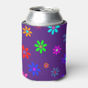 Flower Power Shower - coloured pattern 1 Can Cooler