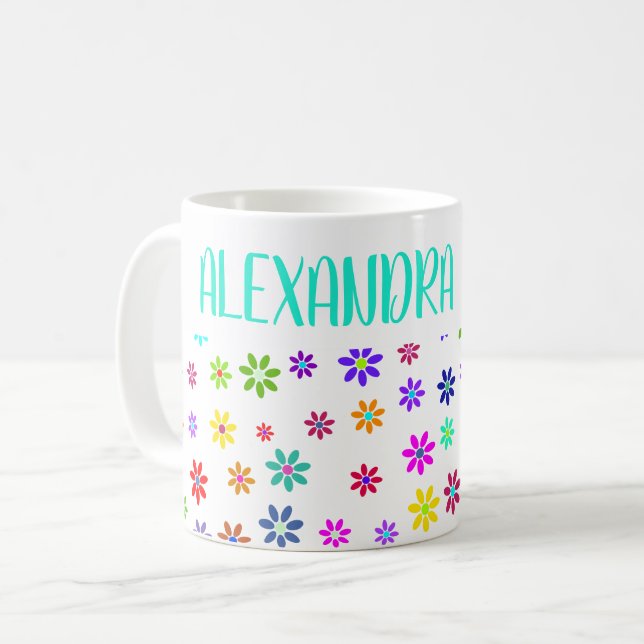 Flower Power Shower - coloured pattern 1 Coffee Mug (Front Left)