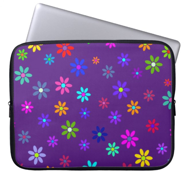 Flower Power Shower - coloured pattern 1 Laptop Sleeve (Front)