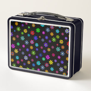 Flower Power Shower - coloured pattern 1 Metal Lunch Box