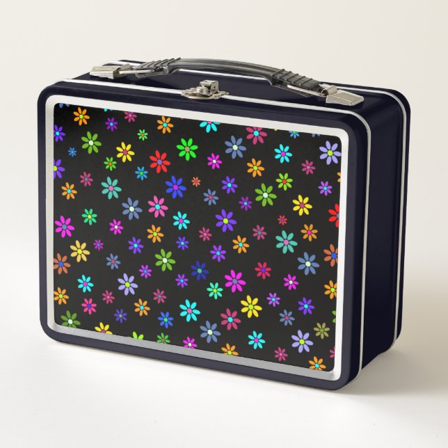 Flower Power Shower - coloured pattern 1 Metal Lunch Box (Front)
