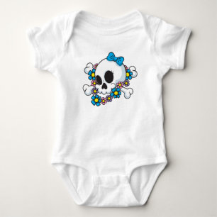 Flower Power Skull Baby Bodysuit