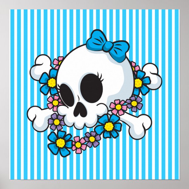 Flower Power Skull Poster (Front)