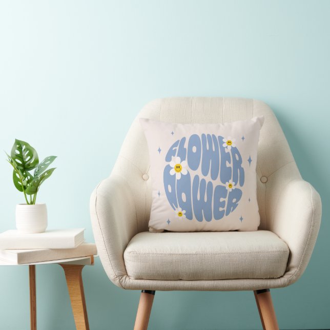 Flower Power Slogan Cushion (Chair)