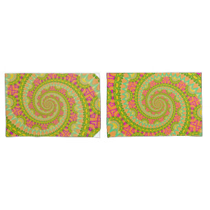 Flower Power Spiral SUNNY Pillowcase