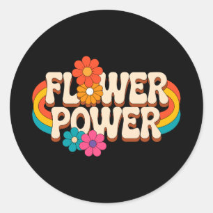 Flower Power Spring Vibes – Cute & Colourful Classic Round Sticker